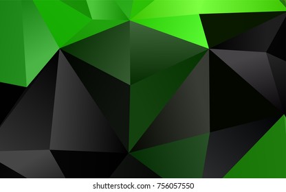 Light Green vector triangle mosaic pattern. Brand-new colored illustration in blurry style with gradient. The template can be used as a background for cell phones.