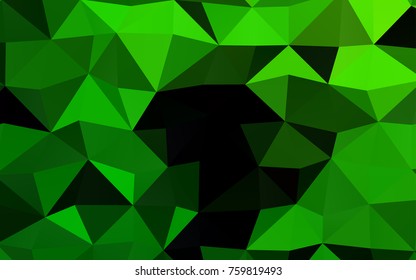 Light Green vector triangle mosaic template. Shining illustration, which consist of triangles. A completely new template for your business design.