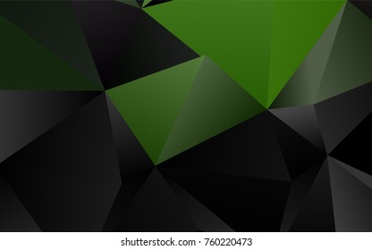 Light Green vector triangle mosaic template. Brand-new colored illustration in blurry style with gradient. The best triangular design for your business.