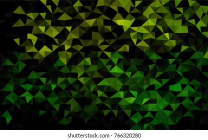 Light Green vector triangle mosaic template. Modern geometrical abstract illustration with gradient. The template can be used as a background for cell phones.