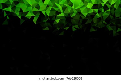 Light Green vector triangle mosaic template. A completely new color illustration in a vague style. Brand-new style for your business design.