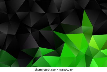 Light Green vector triangle mosaic pattern. Geometric illustration in Origami style with gradient.  Brand-new design for your business.