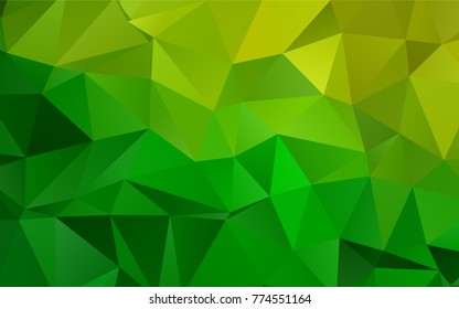 Light Green vector triangle mosaic background. Triangular geometric sample with gradient.  A completely new template for your business design.