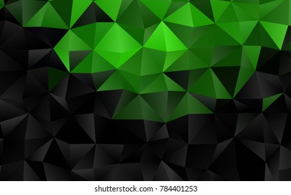 Light Green vector triangle mosaic template. Triangular geometric sample with gradient.  A completely new design for your business.