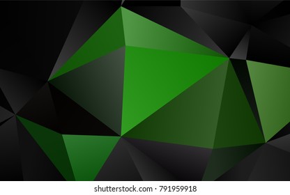 Light Green vector triangle mosaic pattern. Colorful illustration in abstract style with gradient. A completely new template for your business design.
