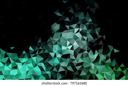 Light Green vector triangle mosaic background. Glitter abstract illustration with an elegant design. The textured pattern can be used for background.