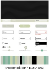 Light Green vector ui kit with bubble shapes. Colorful illustration in abstract memphis style with gradient. Simple colorful design for websites.