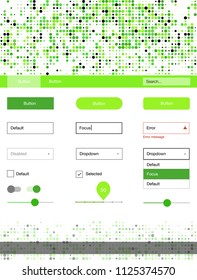 Light Green vector ui kit with dots. Decorative ui kit design in abstract style with colorful dots. This template you can use for websites.