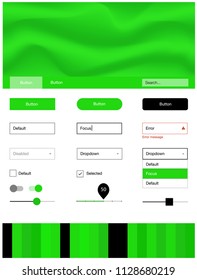 Light Green vector ui kit with bubble shapes. Modern gradient abstract illustration with bandy lines. Modern template for your landing page.