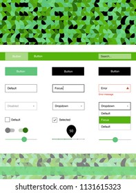 Light Green vector ui kit with dots. Beautiful ui ux kit with colorful dots in its header. This sample is for your landing page.