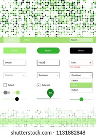 Light Green vector ui kit with dots. Colorful ui/ux kit with header consisted of spheres. This sample is for your website.