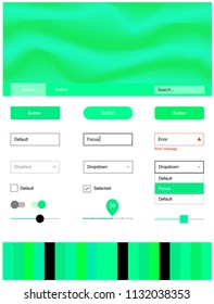 Light Green vector ui kit with bubble shapes. Colorful abstract illustration with gradient lines. Simple colorful design for websites.