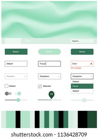 Light Green vector ui kit with bubble shapes. Modern gradient abstract illustration with bandy lines. This sample is for your landing page.