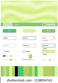 Light Green vector ui kit with bubble shapes. Modern gradient abstract illustration with bandy lines. This sample is for your website.