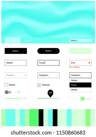 Light Green vector ui kit with bubble shapes. Colorful illustration in abstract memphis style with gradient. This template you can use for landing pages.