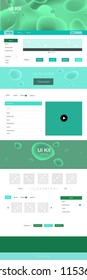 Light Green vector ui kit with bubble shapes. Colorful illustration in abstract memphis style with gradient. Simple colorful design for websites.