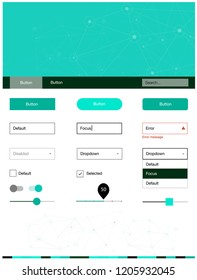 Light Green vector ui kit in polygonal style with circles. Simple Material Design Kit with colorful triangles, circles. This sample is for your website.