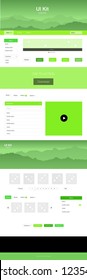 Light Green vector ui kit with landscape. Decorative ui kit design in abstract style with colorful rocks. Sample for your landing page of tourism.