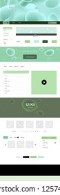 Light Green vector ui kit with bubble shapes. Creative illustration in halftone marble style with gradient. Modern template for your landing page.