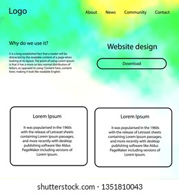 Light Green vector ui kit with clouds, stars. Simple Material Design Kit with colorful clouds in header. This sample is for your website.