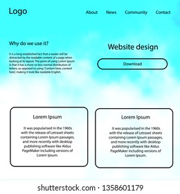 Light Green vector ui kit with clouds, stars. Beautiful ui ux kit with colorful sky in its header. Modern template for your landing page.