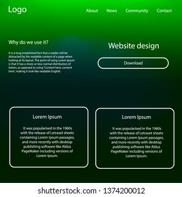 Light Green vector ui kit with clouds, stars. Beautiful ui ux kit with colorful sky in its header. This sample is for your landing page.