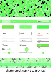 Light Green vector ui ux kit with circles. Beautiful ui ux kit with colorful dots in its header. This template you can use for websites.