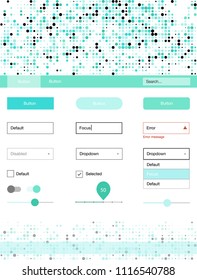Light Green vector ui ux kit with circles. Modern Style guide with colorful gradient circles in its header. Beautiful layout for websites, landing pages.
