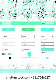 Light Green vector ui ux kit with circles. Beautiful ui ux kit with colorful dots in its header. Modern template for your landing page.