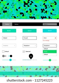Light Green vector ui ux kit with circles. Colorful ui/ux kit with header consisted of spheres. Simple colorful design for websites.