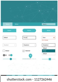 Light Green vector ui ux kit in triangular style with circles. Ui Ux kit with colorful polygonal background in its header. This sample is for your landing page.