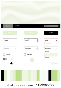 Light Green vector ui ux kit with lines, ovals. Glitter abstract illustration with blurred bubble shapes.. This template you can use for landing pages.