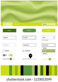 Light Green vector ui ux kit with lines, ovals. Shining curly illustration in marble style with gradient. Modern template for your landing page.