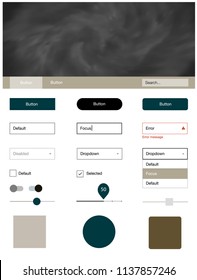 Light Green vector ui ux kit with space stars. Colorful ui/ux kit with header consisted of clouds & stars. Simple colorful design for websites.