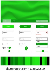 Light Green vector ui ux kit with lines, ovals. Shining curly illustration in marble style with gradient. This sample is for your landing page.