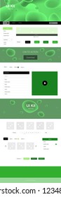 Light Green vector ui ux kit with lines, ovals. Colorful illustration in abstract memphis style with gradient. This template you can use for websites.