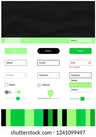 Light Green vector ui ux kit with lines, ovals. Colorful illustration in abstract memphis style with gradient. This sample is for your landing page.
