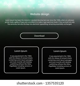 Light Green vector ui ux kit with space stars. Modern Style guide with colorful gradient sky in its header. Simple colorful design for websites.