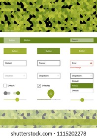 Light Green vector web ui kit with spheres. Beautiful ui ux kit with colorful dots in its header. Modern template for your landing page.