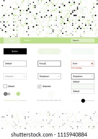 Light Green vector web ui kit with spheres. Decorative ui kit design in abstract style with colorful dots. This sample is for your landing page.