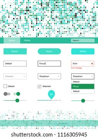 Light Green vector web ui kit with spheres. Modern Style guide with colorful gradient circles in its header. Simple colorful design for websites.