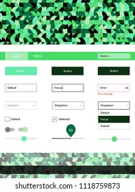 Light Green vector web ui kit with spheres. Simple Material Design Kit with colorful dots in header. This sample is for your landing page.