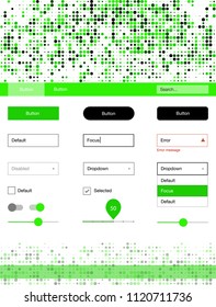 Light Green vector web ui kit with spheres. Modern Style guide with colorful gradient circles in its header. This template you can use for websites.