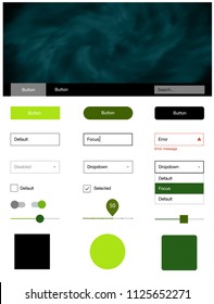 Light Green vector web ui kit with nebula stars. Decorative ui kit design in abstract style with colorful sky. This template you can use for landing pages.