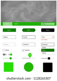 Light Green vector web ui kit with nebula stars. Web ui kit with abstract gradient clouds in its header. This sample is for your landing page.