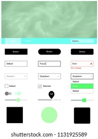 Light Green vector web ui kit with nebula stars. Beautiful ui ux kit with colorful sky in its header. This sample is for your landing page.