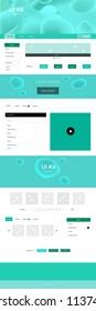 Light Green vector web ui kit with lamp shapes. Modern gradient abstract illustration with bandy lines. This template you can use for websites.