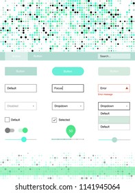 Light Green vector web ui kit with spheres. Colorful Style guide with circles on abstract background. This template you can use for landing pages.