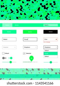 Light Green vector web ui kit with spheres. Web ui kit with abstract gradient circles in its header. This sample is for your website.