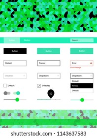 Light Green vector web ui kit with spheres. Web ui kit with abstract gradient circles in its header. This sample is for your landing page.